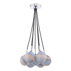 Elpis 7 Light Chrome And Planet Glass Cluster Pendant ELP342-07L