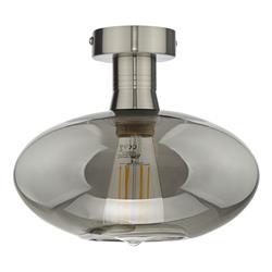 Emerson Antique Finished And Smoked Glass Semi Flush Fitting