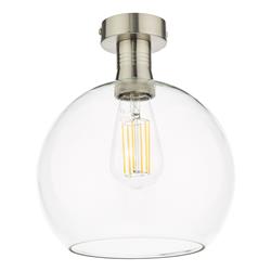 Emerson Clear Domed Glass Semi Flush Ceiling Fitting