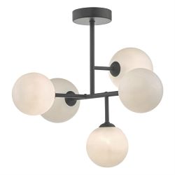 Euan Semi-Flush Ceiling Light Matt Black Finish EUA5422