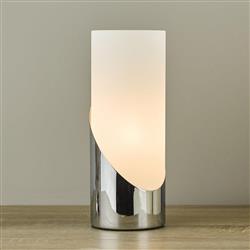 Faris Angled Base And Opal Glass Touch Table Lamp 