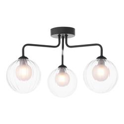 Feya 3 Arm Clear Ribbed Glass Semi Flush Fitting