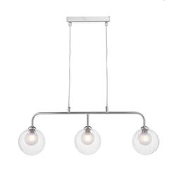 Feya 3 Light Clear Ribbed And Opal Glass Bar Pendant