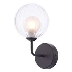 Feya Clear Ribbed Glass Single Wall Light