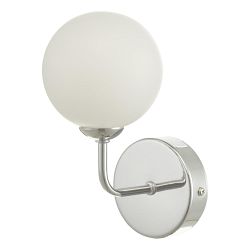 Feya White Opal Globe Glass Single Wall Light