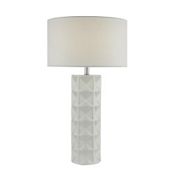 Gift White Embossed Geometric Table Lamp GIF422