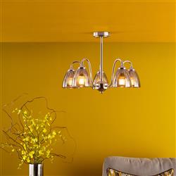 Glynis Clear Ribbed Glass Semi Flush Ceiling Fitting 