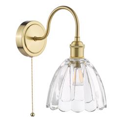 Hadano Clear Scalloped Solid Glass Wall Light 