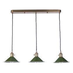 Hadano Triple Natural Brass And Metal Shades Pendant