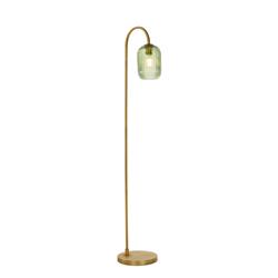 Idra Aged Bronze And Ribbed Glass Floor Lamp