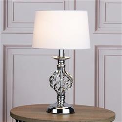 Iffley Polished Chrome And Ivory Shade Touch Table Lamp IFF4150