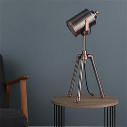 Jake Antique Silver And Copper Tripod Table Lamp JAK4021