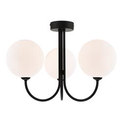 Jared Three Light Opal Glass Semi Flush Fitting