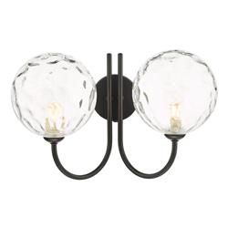 Jared Twin Clear Dimpled Glass Wall Light 