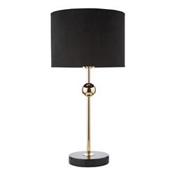 Jillian Black Marble And Polished Gold Table Lamp JIL4222