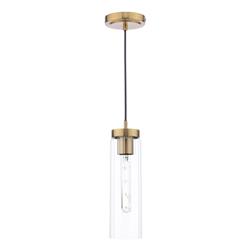 Jodelle Bronze And Clear Ribbed Glass Single Pendant JOD0163