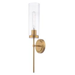 Jodelle Bronze And Clear Ribbed Glass Single Wall Light JOD0763