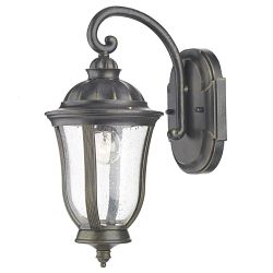 Johnson IP44 Outdoor Black Gold Wall Light JOH1635