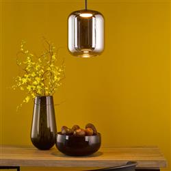 Jureck LED Satin Black And Smoked Glass Single Pendant JUR0110