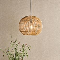 Kesler Natural Rattan Domed Single Pendant Fitting KES0129