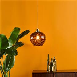 Leandra Tortoiseshell Glass And Antique Brass Pendant Fitting LEA0106