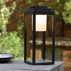 Lester IP44 Rechargeable Black Outdoor Lamp LES2455