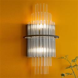 Lukas two light wall fitting with glass rods