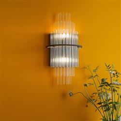 Lukas two light wall fitting with glass rods