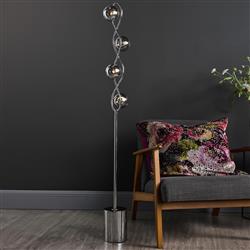 Lysandra 4 Light Glass Globe Looped Floor Lamp