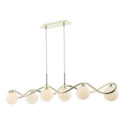 Lysandra 6 Light Glass Sphere Looped Bar Pendant 