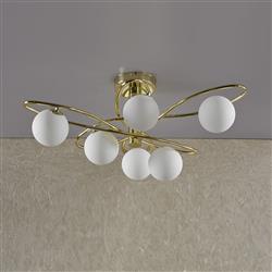 Lysandra 6 Light Semi-Flush Globe Glass Fitting