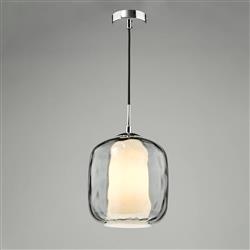 Majella Dimpled Glass Single Pendant Fitting