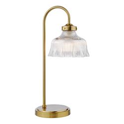 Maude Natural Brass And Clear Ribbed Glass Table Lamp MAU4242