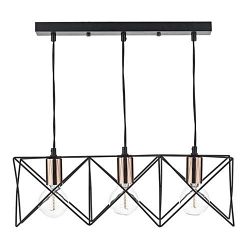 Midi Matt Black 3 Bar Pendant MID0322