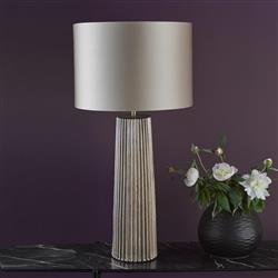 Myla Large Ribbed Table Lamp And Drum Shade