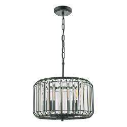 Naeva Three Light Crystal Pendant Satin Black Finish NAE0322