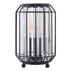 Naeva Satin Black Caged Crystal Table Lamp NAE4222