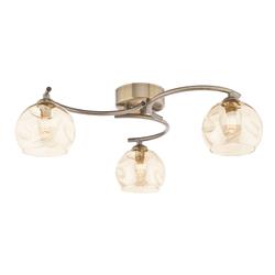 Nakita 3 Light Antique Brass And Champagne Glass Semi-Flush NAK5375-16