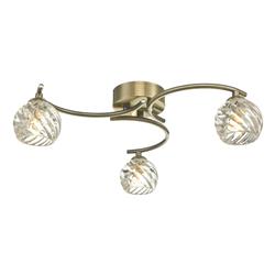 Nakita 3 Light Polished Chrome And Twisted Glass Semi Flush