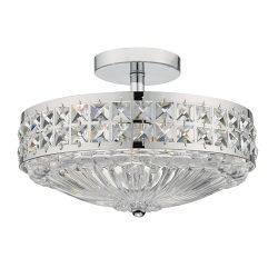 Olona Semi Flush Crystal Ceiling Light