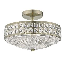 Olona Semi Flush Crystal Ceiling Light