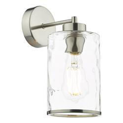 Olsen Satin Chrome And Clear Dimple Single Wall Light OLS0746