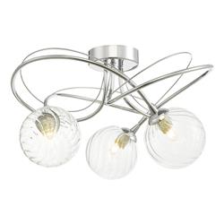 Onawa Three Light Polished Chrome and Clear Glass Semi Flush ONA5350-03