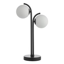 Orlena 2 Light Matt Black And Opal Glass Table Lamp ORL4222