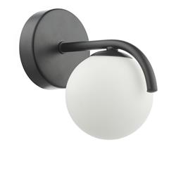 Orlena Matt Black And Opal Glass Single Wall Light ORL0722