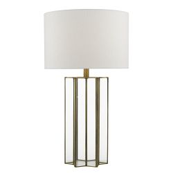 Osuna Natural Brass Star Table lamp & Clear Glass OSU4242