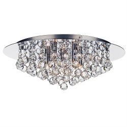 Pluto 5 Light Chrome Crystal Semi Flush PLU5450