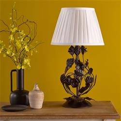 Priscilla Matt Black And Ivory Faux Silk Shade Table Lamp PRI4254+ULY1415