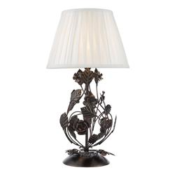 Priscilla Matt Black And Ivory Faux Silk Shade Table Lamp PRI4254+ULY1415