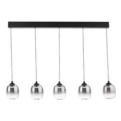 Ramona LED Matt Black And Smoked Ombre Glass Linear Pendant RAM0522